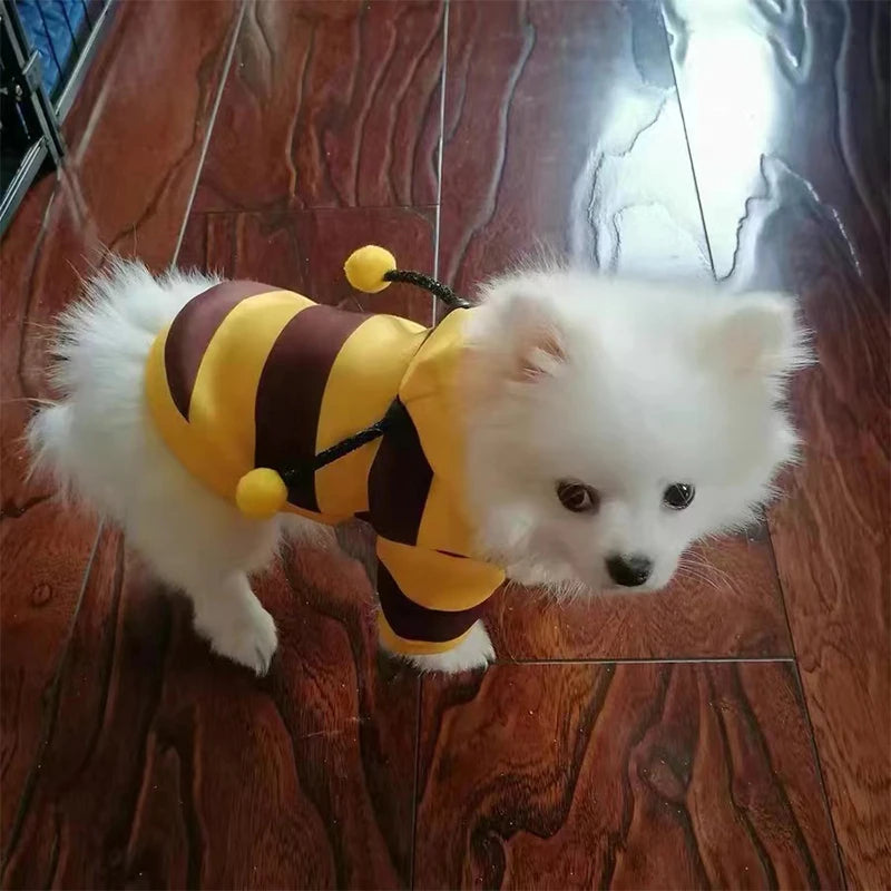 Bee Pet Puppy Coat – Fleece Hoodie Outfit for Small Dogs