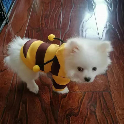 Bee Pet Puppy Coat – Fleece Hoodie Outfit for Small Dogs