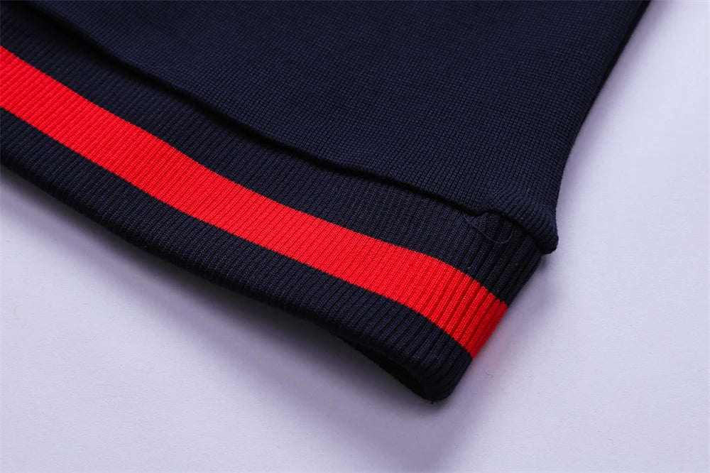 Men‘s Shark Embroidery Long Sleeve Polo Shirt