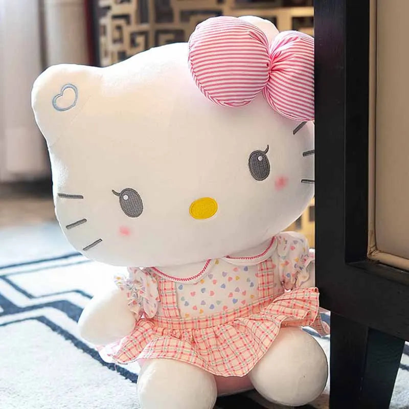 20/40cm Sanrio Cute Plushies Hello Kitty Cat Dolls Pink Soft Stuffed Animal Pillow KT Cat Plush Toy Girl Birthday Gift