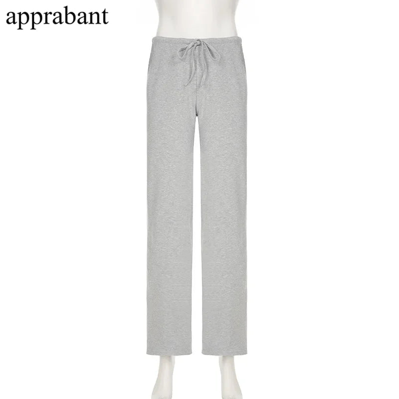 Drawstring High Waist Trousers Set