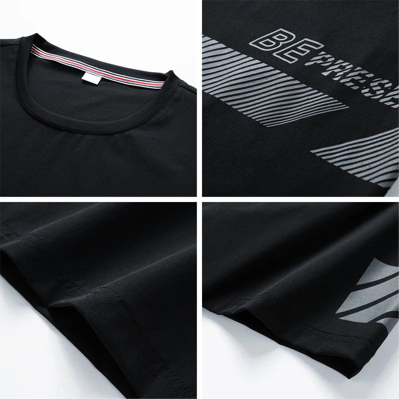 Men T Shirt Suit Shorts Tshirt Set
