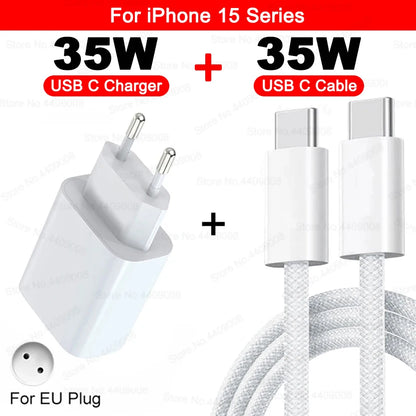 35W USB-C Fast Charger with Cable – Compatible with iPhone 11/12/13/14/15 Series