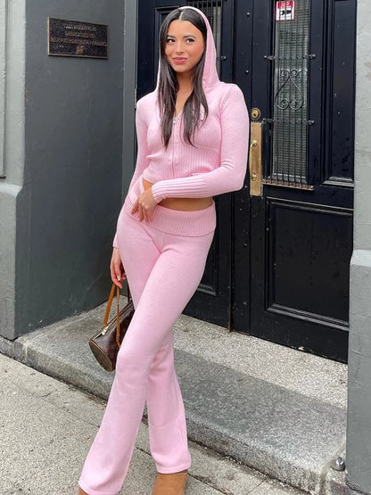 Apprabant Rib Knitted Two Piece Set