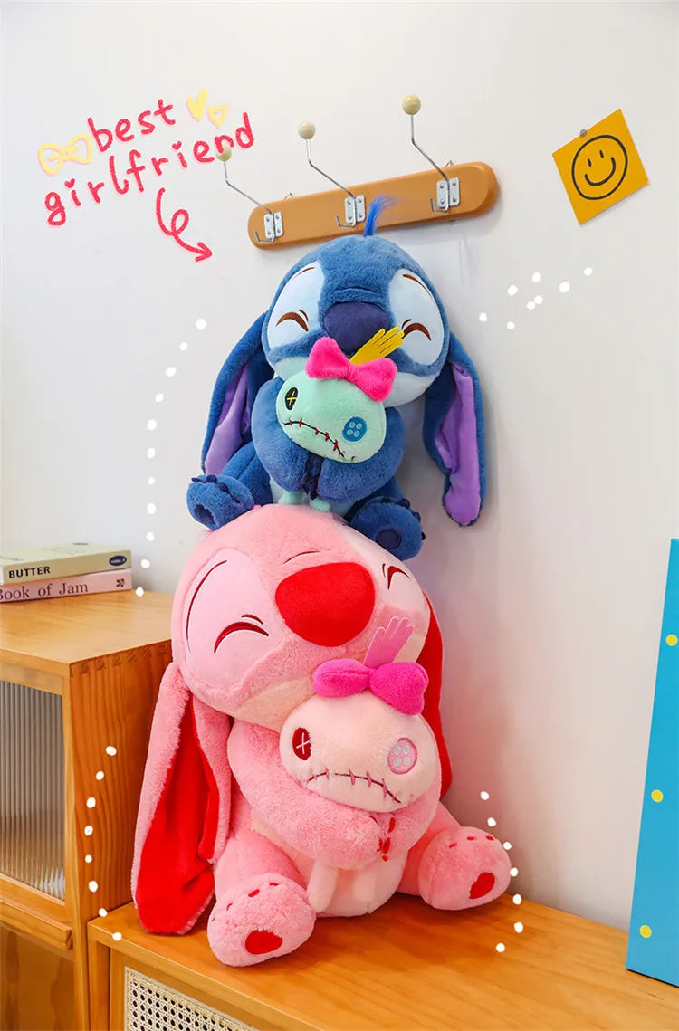 45cm Disney's New Heart Hugging Stitch Cartoon Plush Toy Stitch Soft Stuffed Plushies Toy Dolls Cloth Doll Gifts to Friends