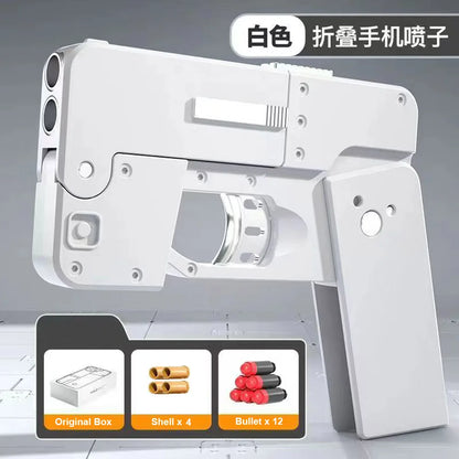 Shell Ejecting Folding iPhone-Style Toy Gun – Realistic Look, Safe Soft Bullet Blaster