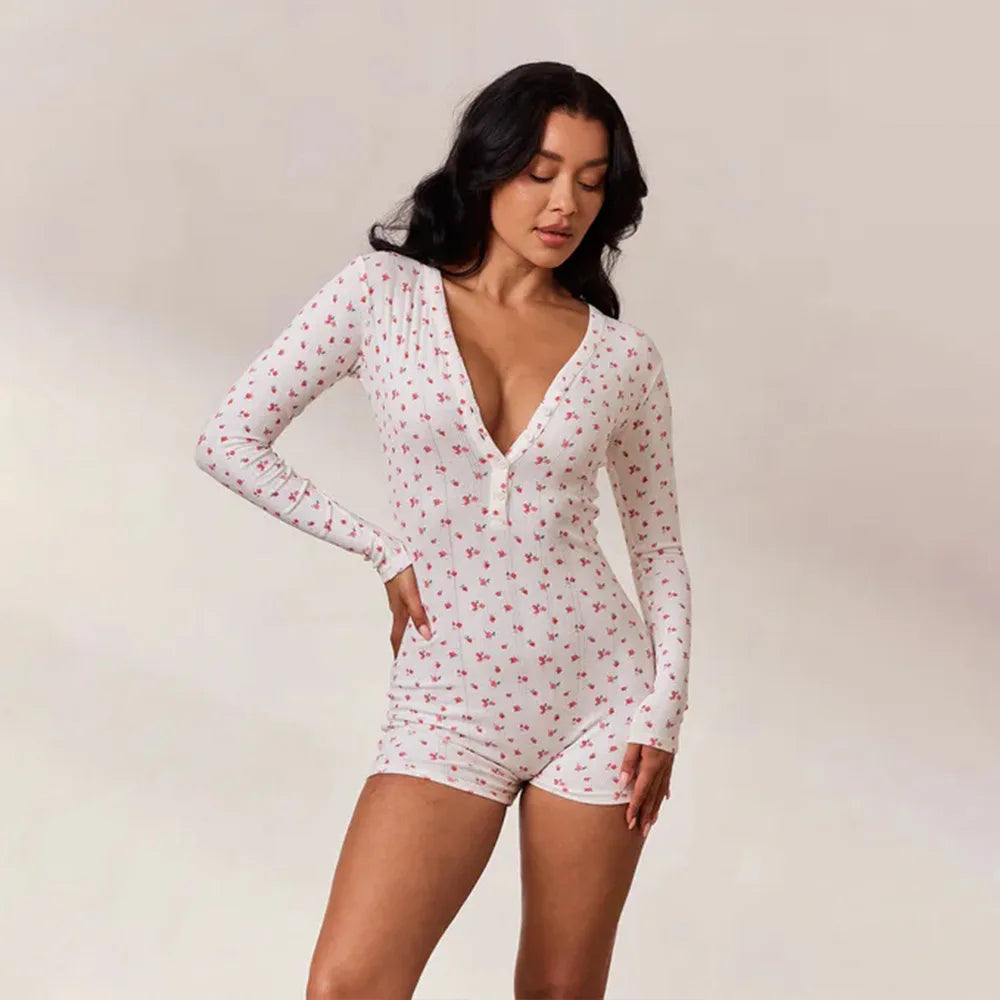 V Neck Button Half Cardigan High Waist Straight Pants