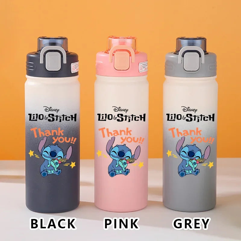 Disney Lilo Stitch Gradient Thermos Cup Outdoor Sports Fitness Portable Leak-proof Camping Cartoon Animation Cycling Kettle Gift