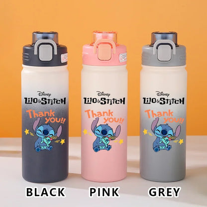 Disney Lilo Stitch Gradient Thermos Cup Outdoor Sports Fitness Portable Leak-proof Camping Cartoon Animation Cycling Kettle Gift