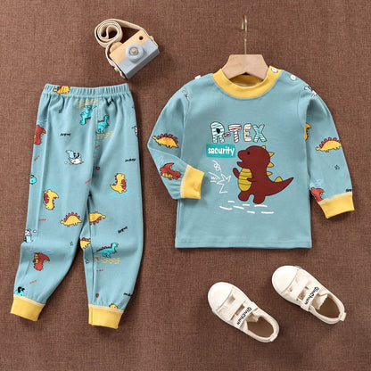 Unisex Cotton Pajama Set for Kids – Cozy Autumn & Winter Sleepwear