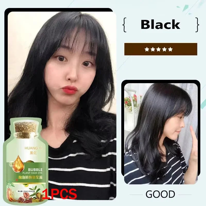 500ml Natural Herbal Hair Dye Shampoo 3 in 1 Change Hair Color Gray Hair to Dark Brown Black Deep Nourishing Fashion Hair Care