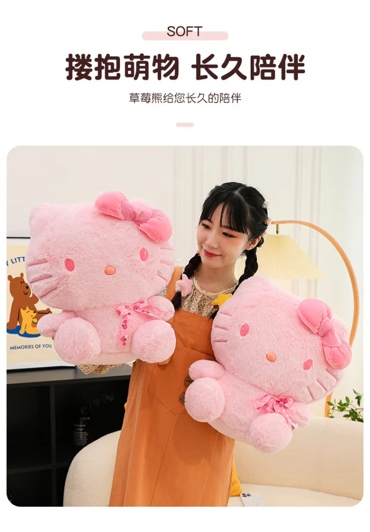 28-35cm Sanrio Hello Kitty Cat Plush Toys Cartoon KT Cat Plush Doll Soft Stuffed Kawaii Anime Pillow Birthday Gift For Kids Girl