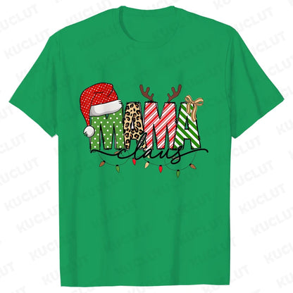 Mama Claus T-shirts Christmas Mama Tshirts Mother T-shirts