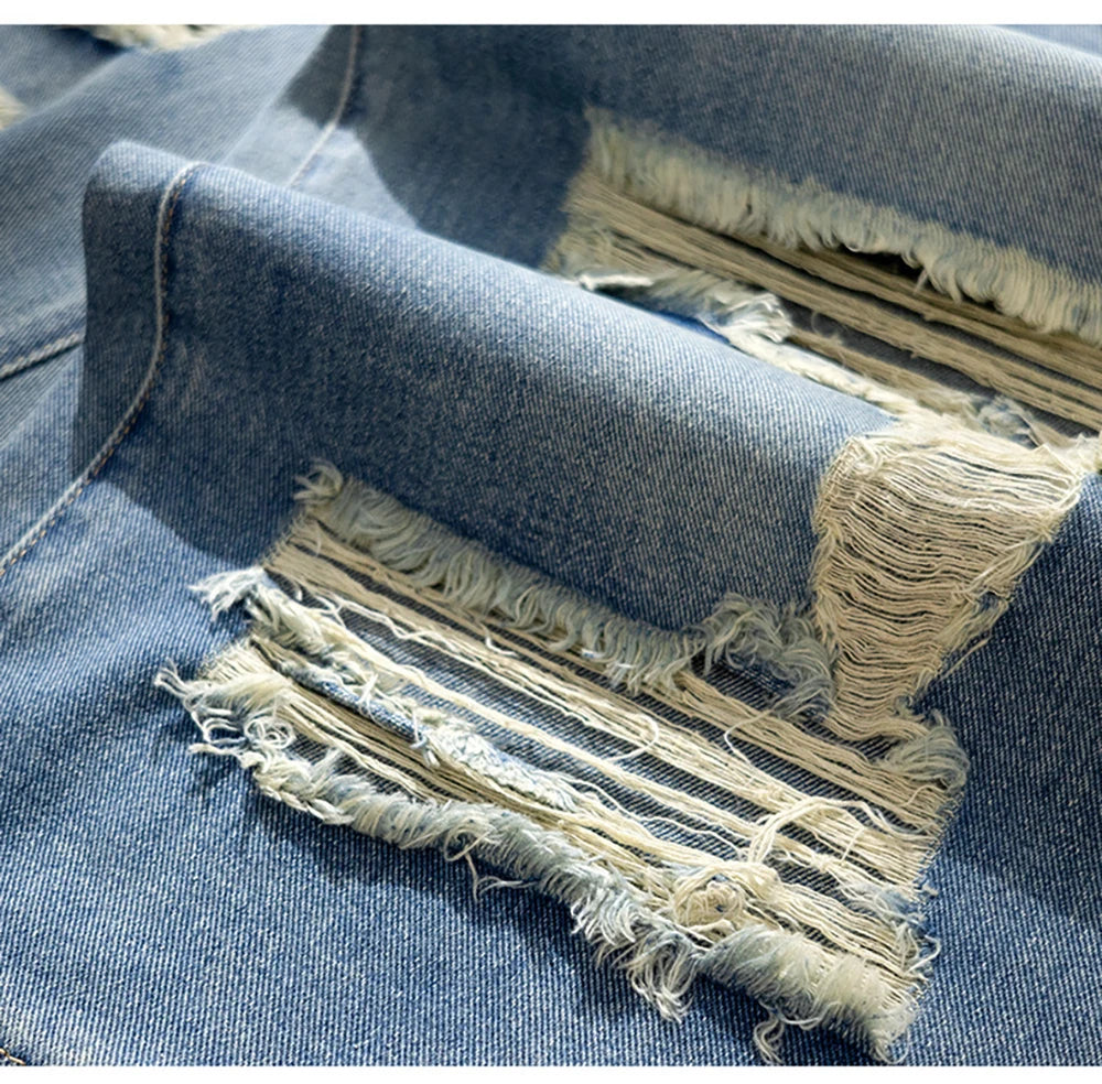 Ripped Holes Denim Shorts for Women