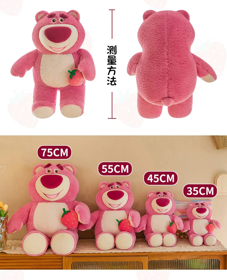 35cm Cute Cartoon Pixar Strawberry Bear Doll Plush Toy Gift Office Sofa Strawberry Bear Pillow Cushion Plushies Dolls for Kids