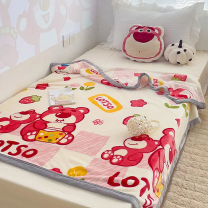 Cartoon Disney Children's Blanket Sanrio Thickened Milk Plush Cover Carpet Kindergarten Noon Office Car Napping Blanket