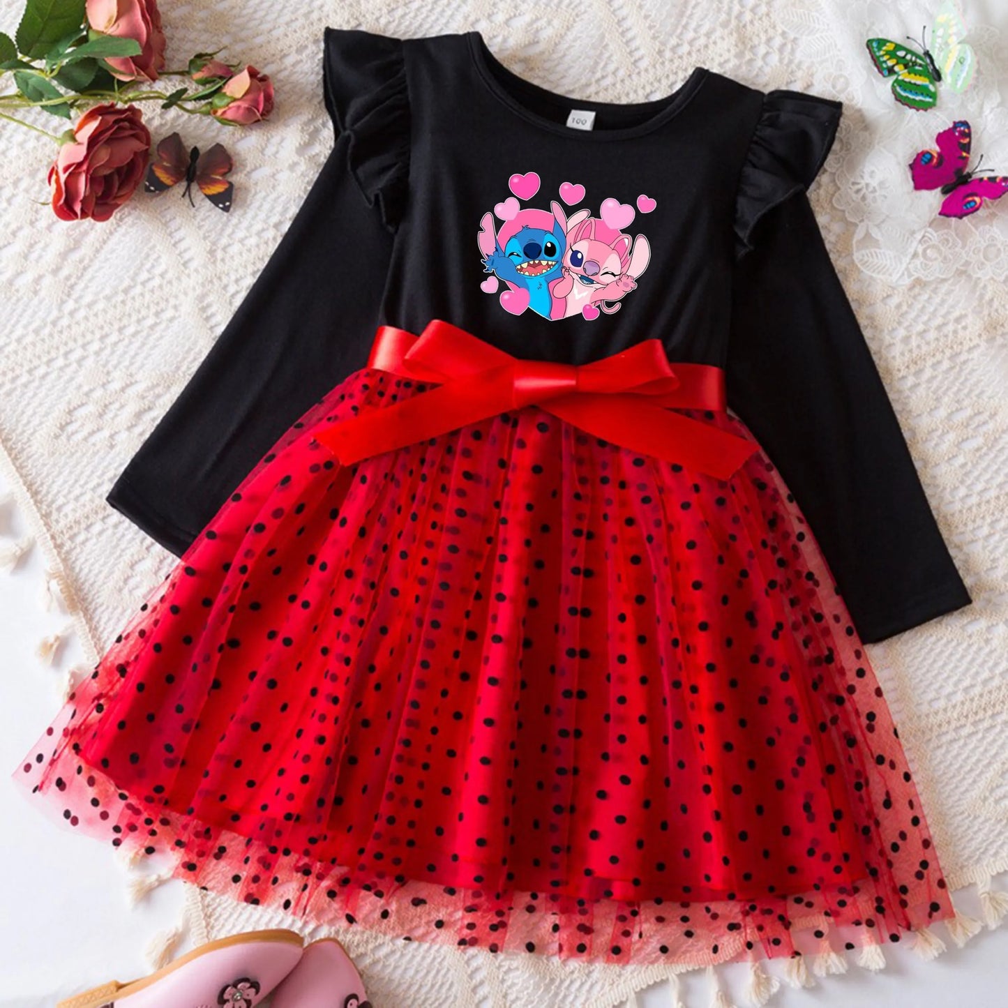 Lilo & Stitch Fall Dress for Girls – Long Sleeve Princess Birthday Party Outfit