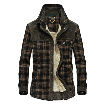 Men Casual Military Shirts Wool Fleece