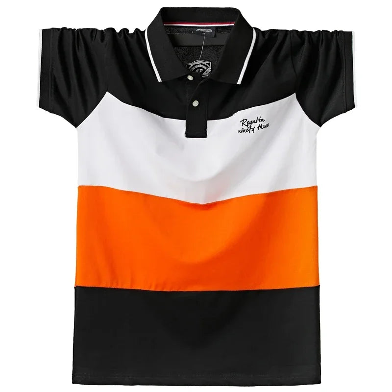 Patchwork Polo Shirts Plus Size M-6XL