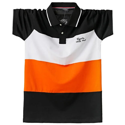 Patchwork Polo Shirts Plus Size M-6XL