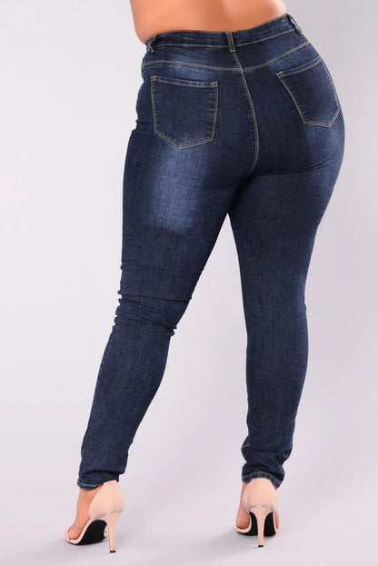 Women's plus size high waist jeans  L-5XL