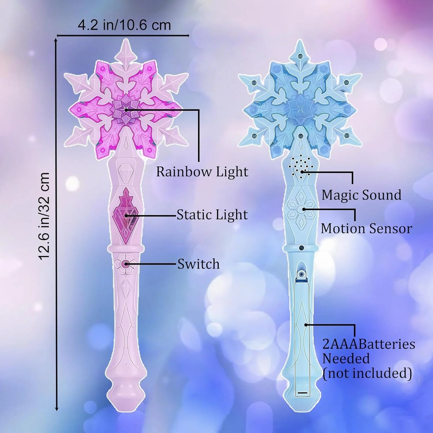 Light Up Princess Wand, Snowflake LED Magic Wand