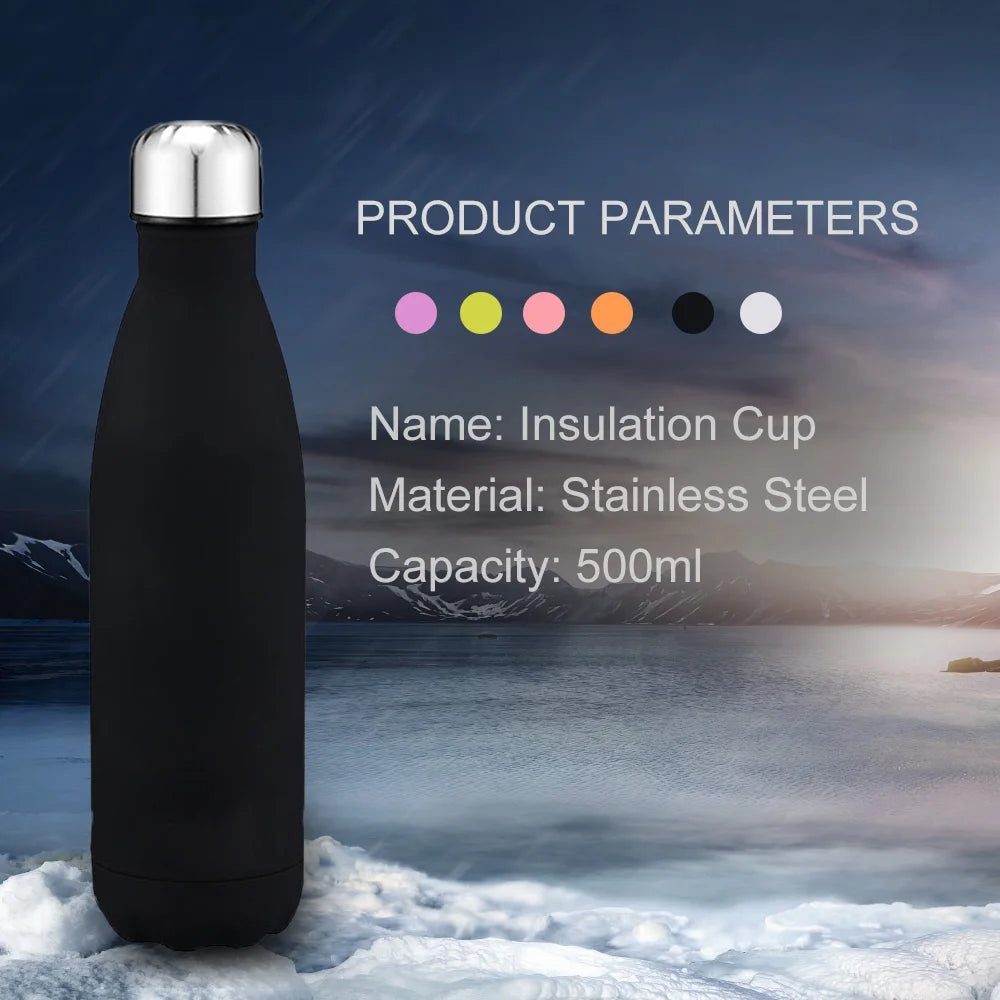 1000ML Double Wall 304 Stainless Steel Thermal Flask Fashion Vacuum Thermos Outdoor Portable Sport Thermal Drink Water Bottle