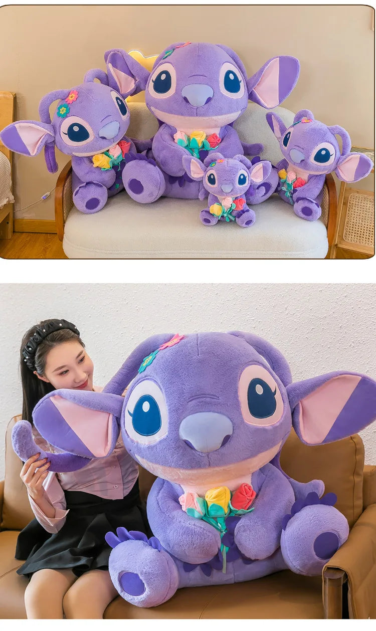 35cm Disney Embroidered Stitch Doll Cartoon Cute Stitch Plush Toys Children's Gift For Birthday Room Decoration Plushies Dolls