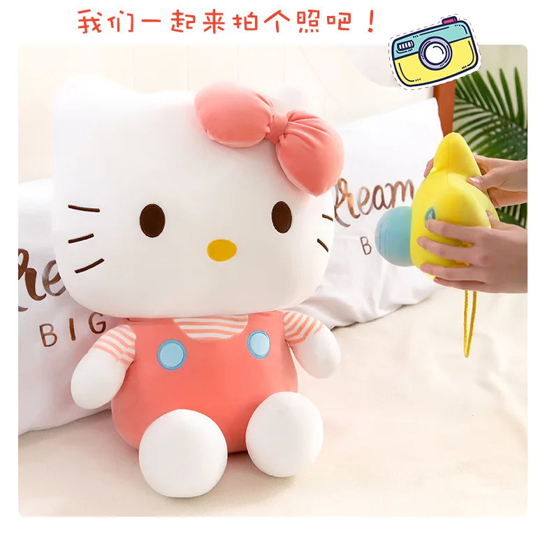 35cm Saniro Hello Kitty Plush Camera KT Cat Doll Cute Cat Kitty Toys Children's Gift Girl Sofy Stuffed Animal Pillow Toys Gifts