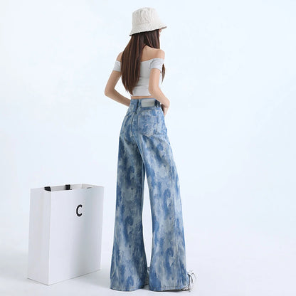 Light Blue Tie-Dye Print Jeans