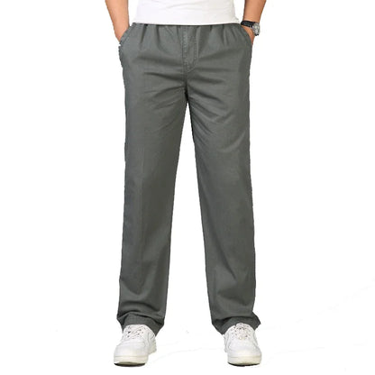 Men Pants Casual Cotton Long Pants Straight Joggers