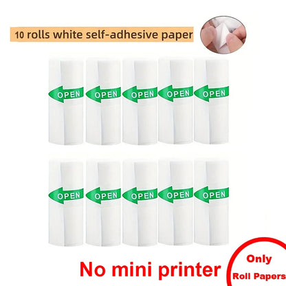 Thermal Mini Printer, Portable Sticker Printer, Inkless Pocket Photo Printer for Notes, Journal, DIY,With Colored LED light