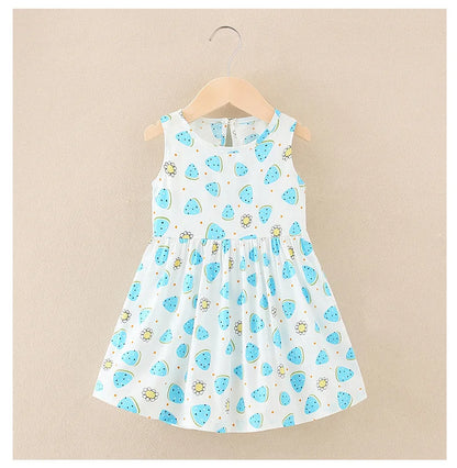 Cotton Cartoon Summer Dress for Girls – Sleeveless Princess Party Outfit