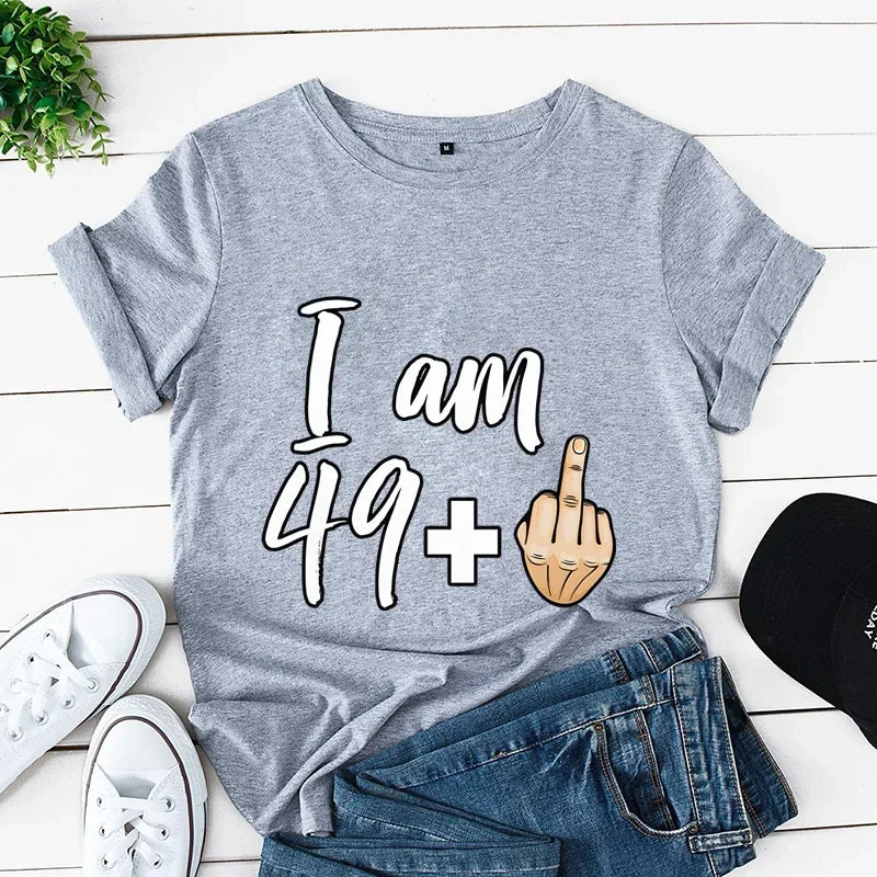 I Am 39 Plus Middle Finger Print Women T-shirts