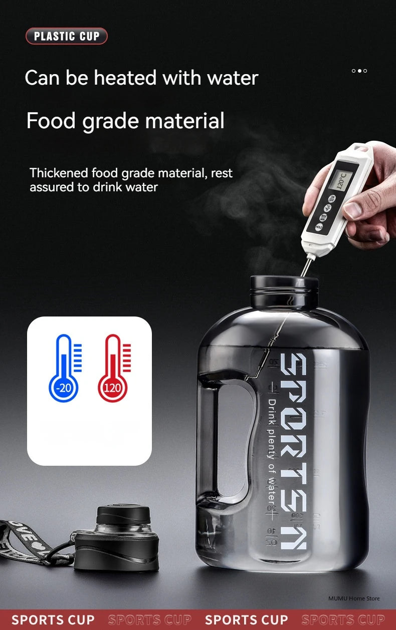 1.7L/2.7L/4L/5L Large Capacity Sports Water Bottle – Gym, Camping & Fitness Hydration Jug