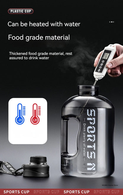 1.7L/2.7L/4L/5L Large Capacity Sports Water Bottle – Gym, Camping & Fitness Hydration Jug