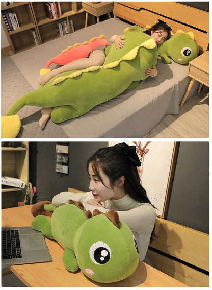 60cm Giant Dinosaur Stuffed Plush Toys Doll Pillow Sleeping Kawaii Big Decoration Animal Doll soft Pillow For Kids Birthday Gift