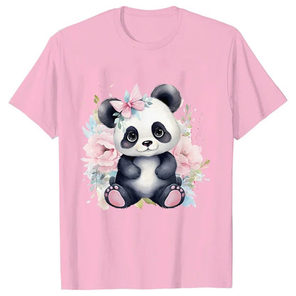 Cute Panda Printed T-Shirt