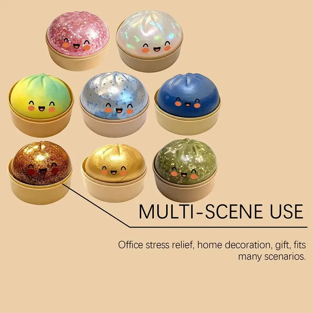 1pcs Party Time Realistic Steamed Bun Squeeze Toy