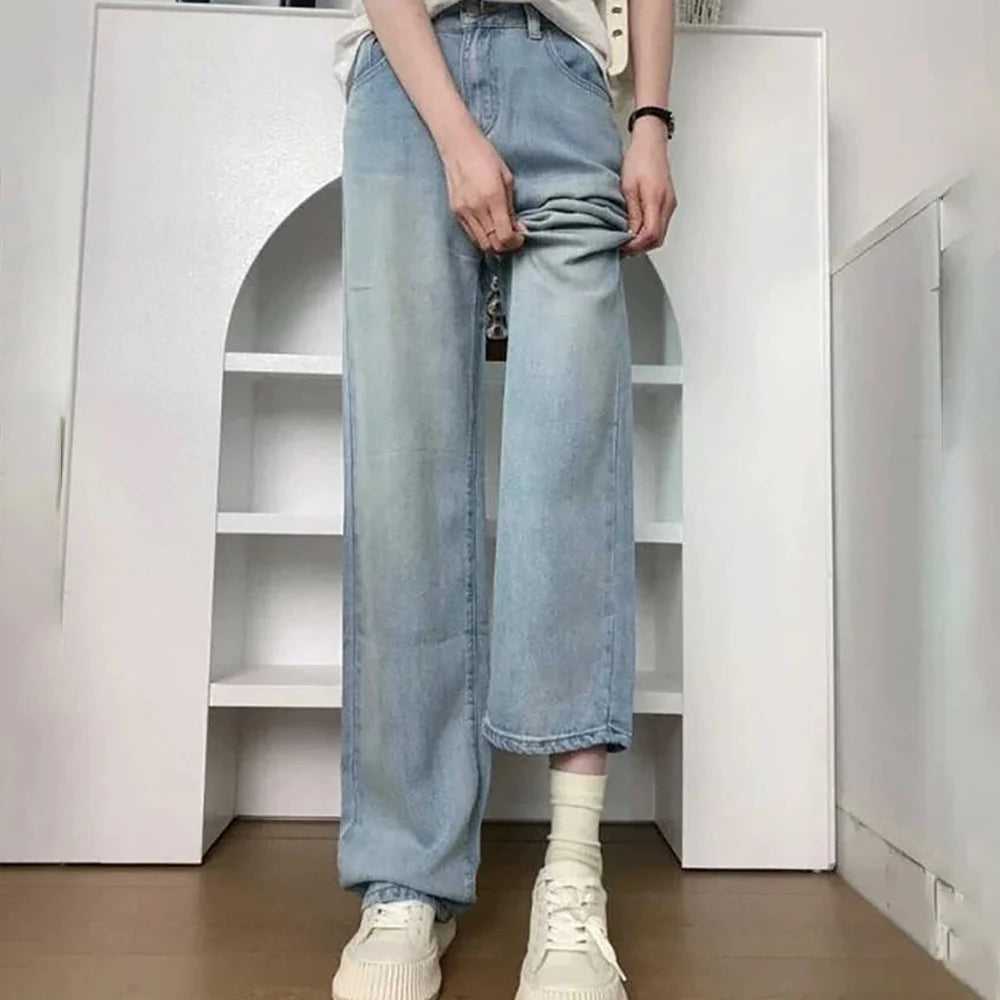 Oversized Thin Ice Silk Jeans