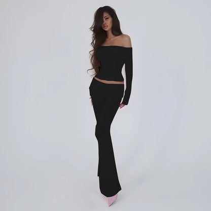 Fold Over Flare Pants 2 Piece Set