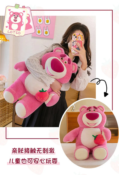 35cm Cute Cartoon Pixar Strawberry Bear Doll Plush Toy Gift Office Sofa Strawberry Bear Pillow Cushion Plushies Dolls for Kids