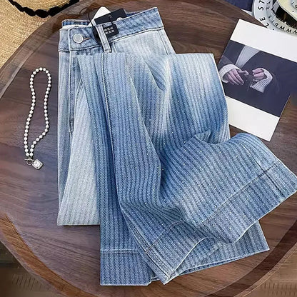 Shiny Rivet Wide Leg Jeans