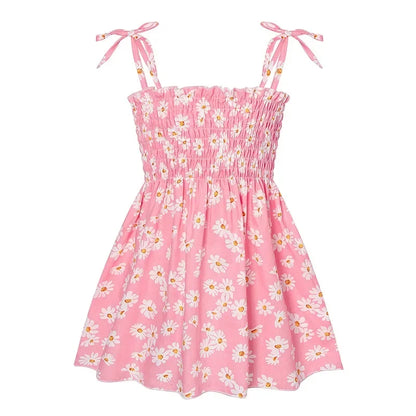 Children's Summer Floral Princess Dress – Cotton Sling Sundress for Girls