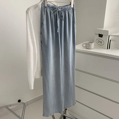 Thin Ice Silk Denim Pants for Women