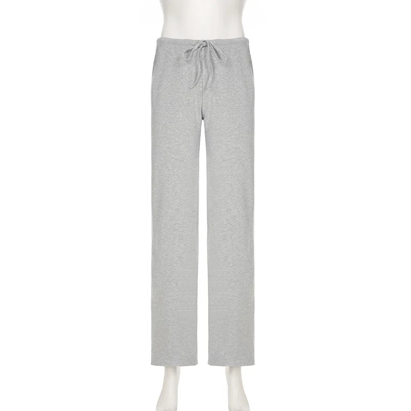 Drawstring High Waist Trousers Set