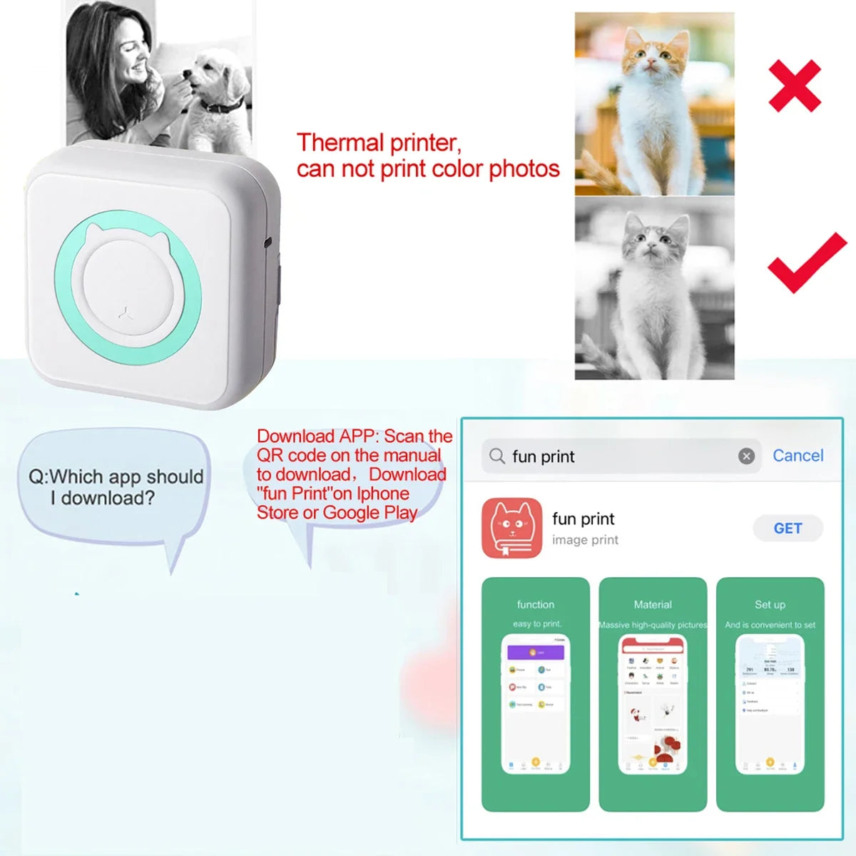 Mini Bluetooth Sticker Printer – Portable Inkless Pocket Printer for Photos, Journals & Notes