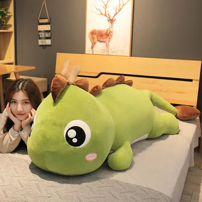 60cm Giant Dinosaur Stuffed Plush Toys Doll Pillow Sleeping Kawaii Big Decoration Animal Doll soft Pillow For Kids Birthday Gift