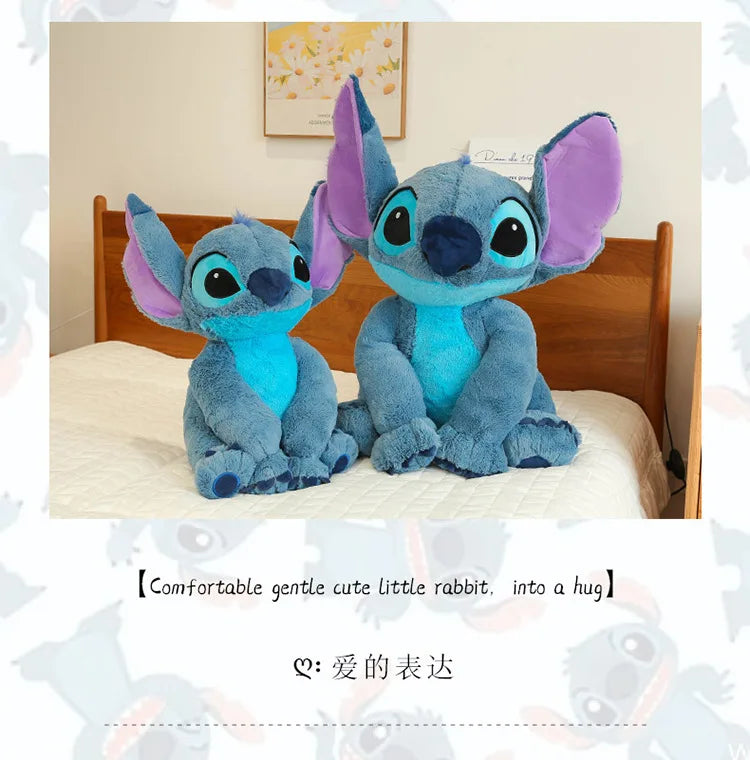 60cm Disney Stitch Plush Toy Doll Anime Lilo & Stitch Sitting Stitch Cartoon Stuffed Doll Children's Comforting Pillow Kids Gift