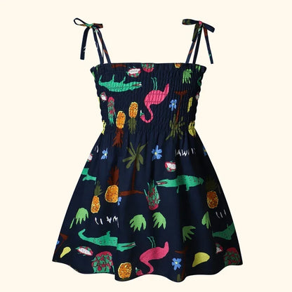 Children's Summer Floral Princess Dress – Cotton Sling Sundress for Girls